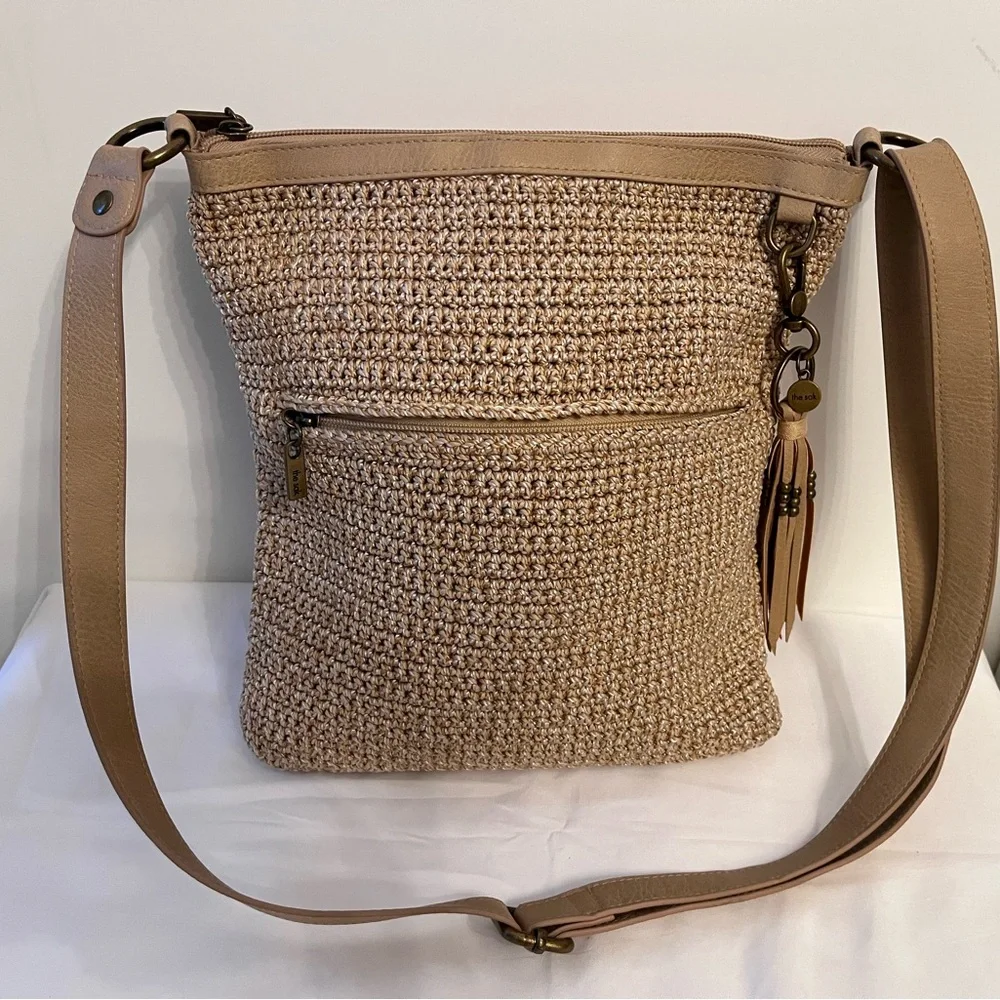 The Sak Beige Woven Shoulder Bag - Picture 1 of 11